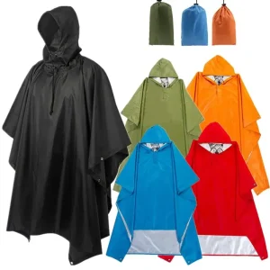 Adult Long Raincoat Women Men Hooded Poncho