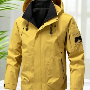 Men Zip Up Hooded  Hiking  Coat